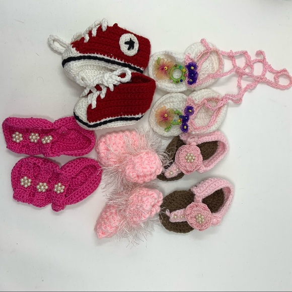 No Brand Other - Crochet Knit Bundle of Baby Shoes Converse Style